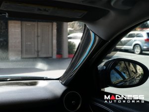 Alfa Romeo Giulia Interior A-Pillar Trim Set - Genuine Carbon Fiber
